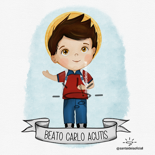 carlo 1 SÃO CARLO ACUTIS - AQUARELA DIGITAL - Imagem 1