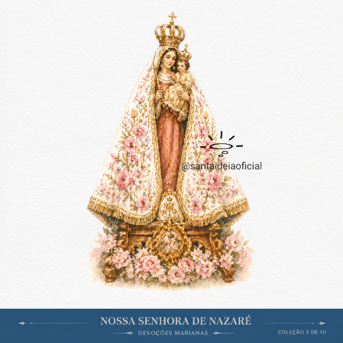 6 Nossa Senhora de Nazaré em Aquarela Digital para Imprimir | Arquivo PNG - Imagem 1