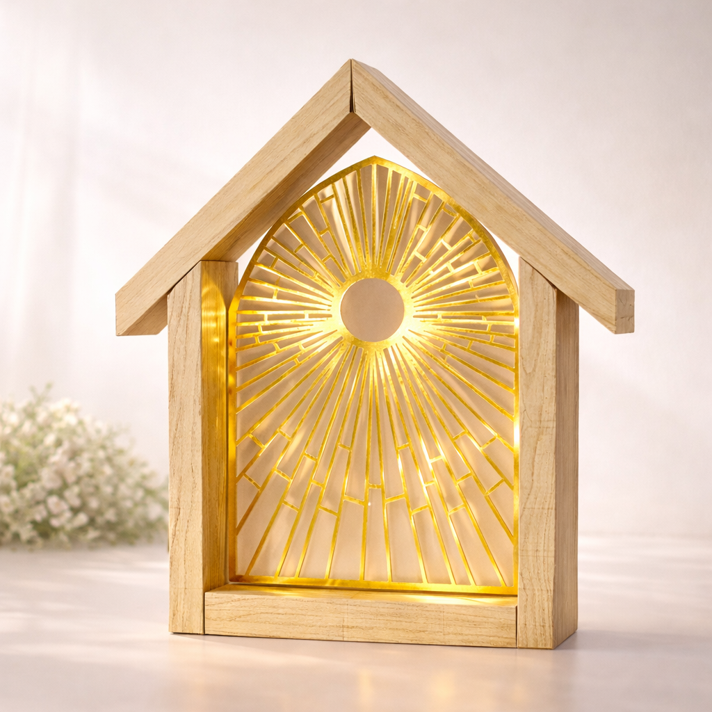 ORATORIO DE PAPEL Oratório de Papel 3D com Luz | Arquivo de Corte em SVG e PDF - Imagem 1
